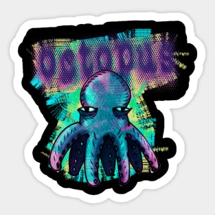 octopus cartoon style funny illustration Sticker